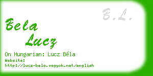 bela lucz business card