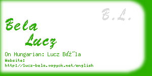 bela lucz business card